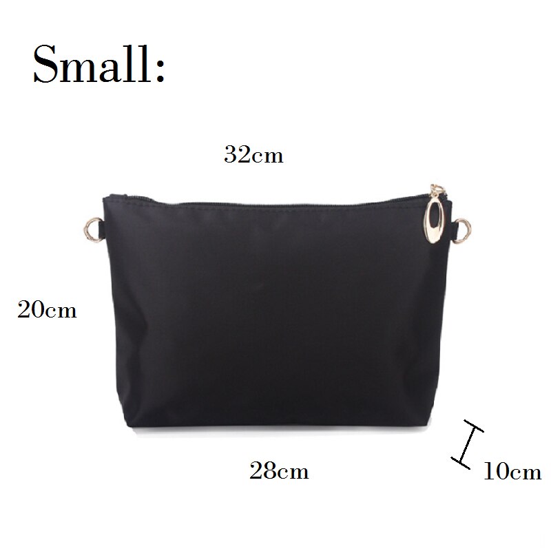 Nylon Tasche Einfügen Organizer Mit Zipper Taschen Weiches Licht Perfekte Geldbörse Veranstalter zu Halten Alles Ordentlich bolsa de maquiagem: Black Small