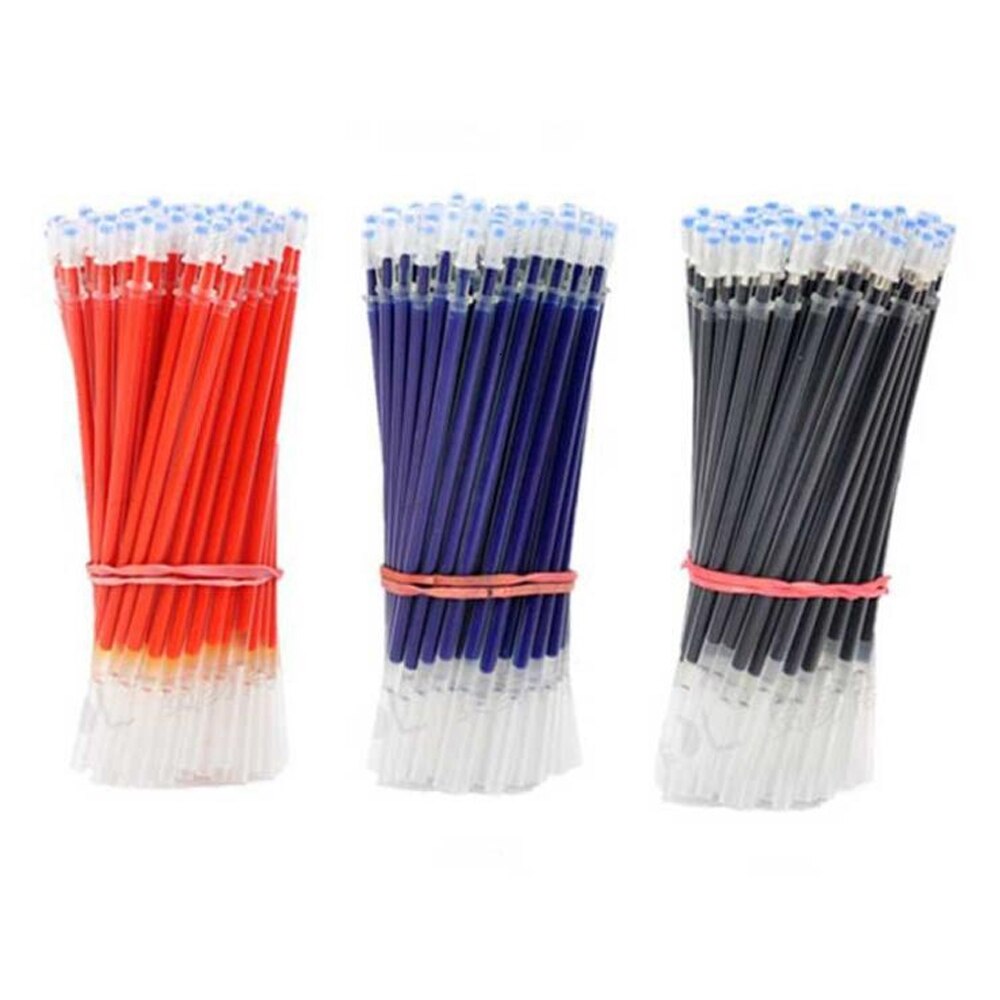 100Pcs/Set Gel Pen Refill 0.5mm Red Blue Black Ink Office Signature Replace Cartridge Writing Tools