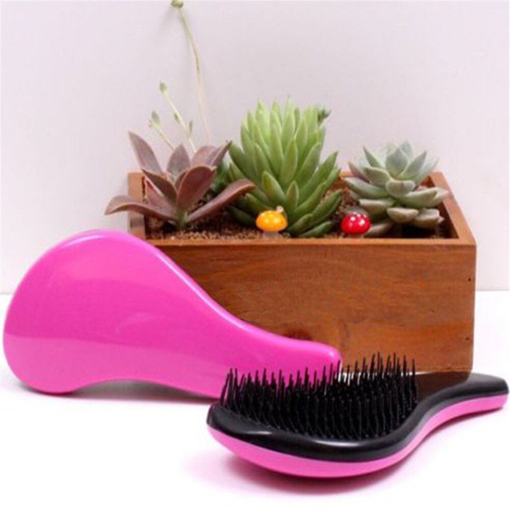 Magic Handle Detangling Comb for hair Shower Hair Brush Salon Styling Tamer Tool Travel Accessories: red