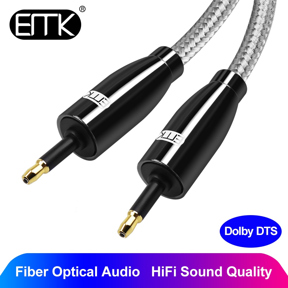 Emk mini toslink til mini toslink-kabel 3.5mm spdif-kabel toslink 3.5 to 3.5 optisk lydkabel for macbook dvd 3m 5m 8m 10m