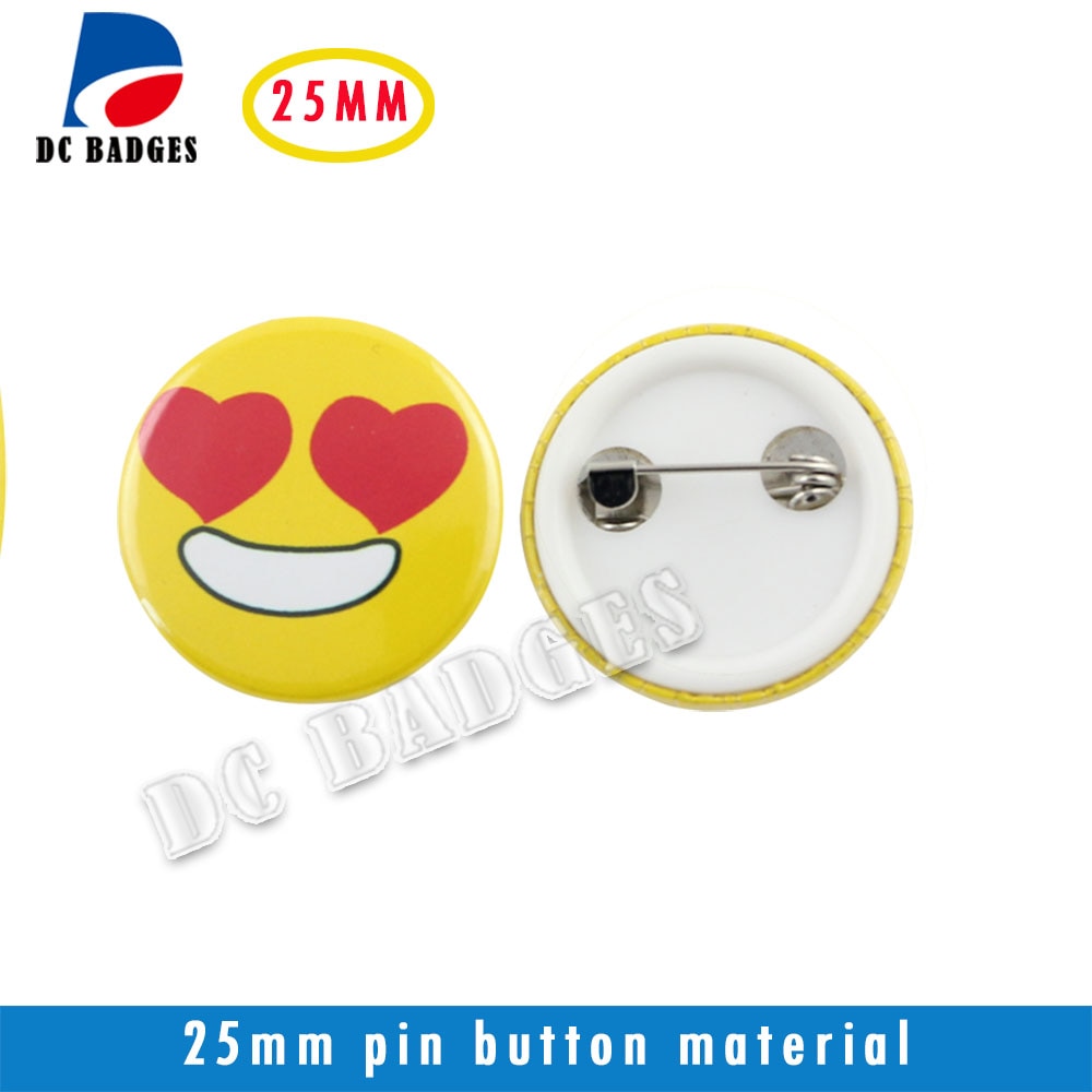 500sets 1"( 25mm) blank pin button badge material,plastic back button