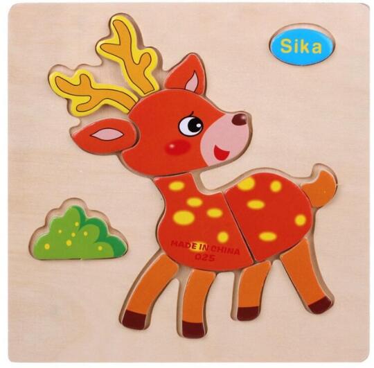 Baby Spielzeug Holz Puzzle Nette Cartoon Tier Intelligenz Kinder Bildungs Gehirn Teaser Kinder Tangram Formen Jigsaw: Model 6
