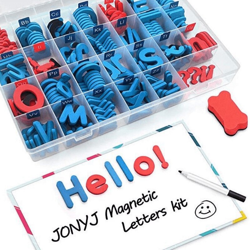 216Pcs Netic Alfabet Letters Kit Met Netic Boord Abc Hoofdletters En Kleine Voor Kinderen Spelling Leren Tool: Default Title