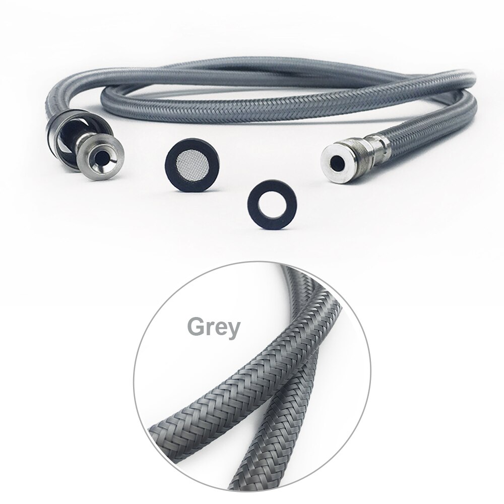 Universal G1/2 M15*1 Pull Out Kitchen Faucet Hose 80cm-150cm Nylon Braided Flexible Water Hose Black Gray Plumbing Spinning Tube