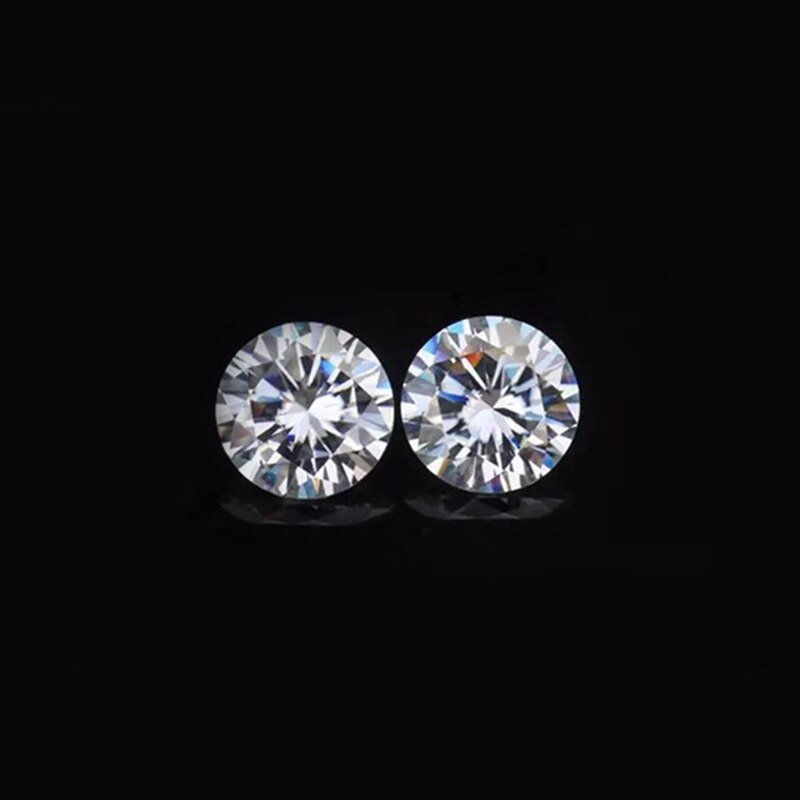 2 stücke 1ct Karat verlieren moissanite 6,5mm D Farbe Runde brillant schneiden verlieren Stein VVS1 Ausgezeichnete schneiden moissanite