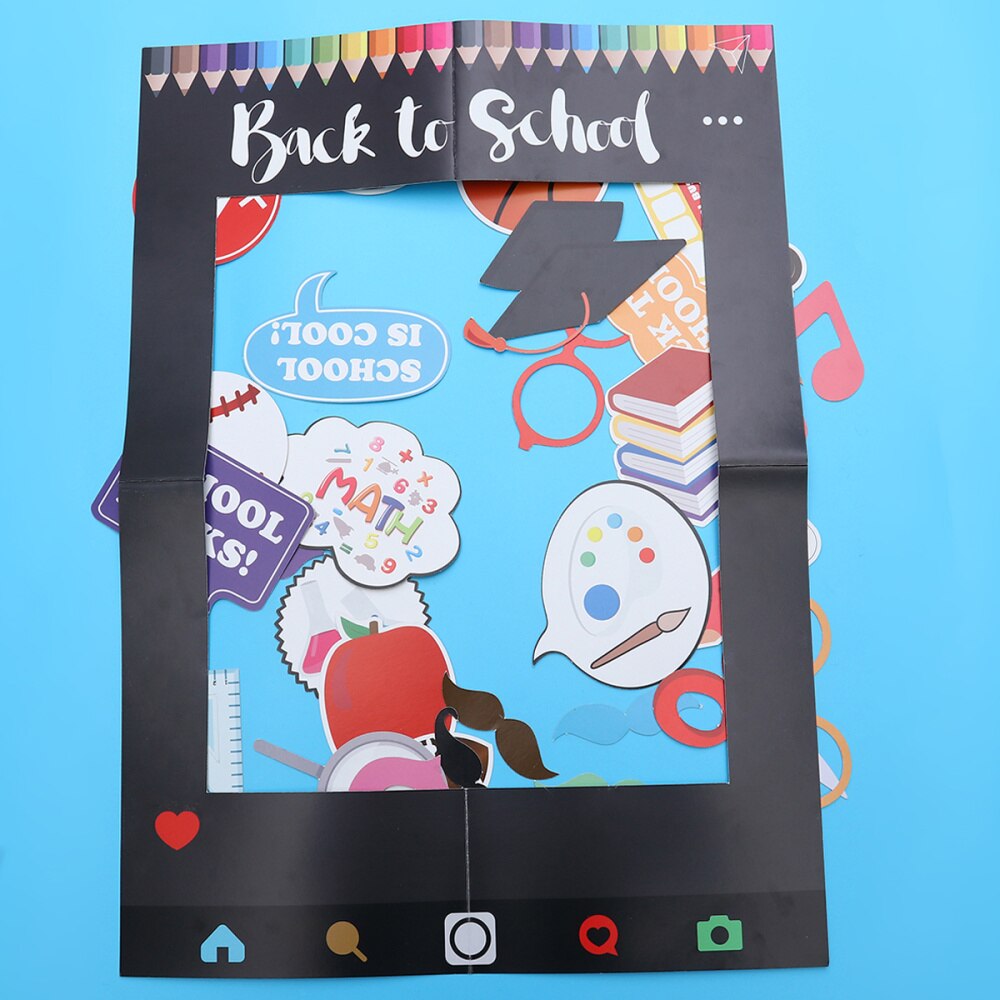BACK TO SCHOOL Party Props Paper Photo Frame Class Party Decorative Paper DIY Photo Frame Props