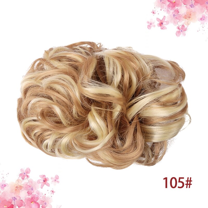 Dianqi elástico faixa de borracha grande coque chignon cabelo sintético dois clipes cabo pente chignon cabelo: 105