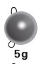 FANTU High Purity 97% Wolfram Cheburashka Fishing Sinkers 5pcs Tungsten Weight Cheburashka Plain Color: 5g