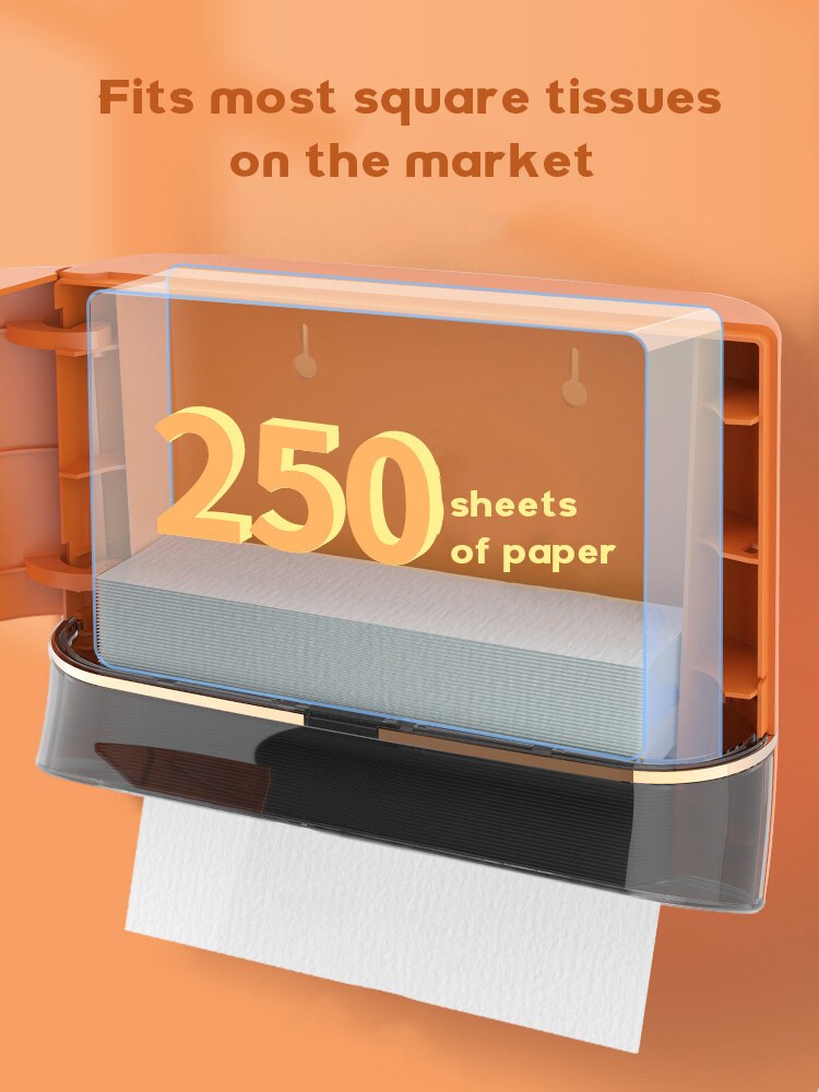 interhasa! Bathroom Tissue dispenser Ecoco Tissue Box Paper Holder Dispenser Punch Free Hand Towel Dispenser Toilet