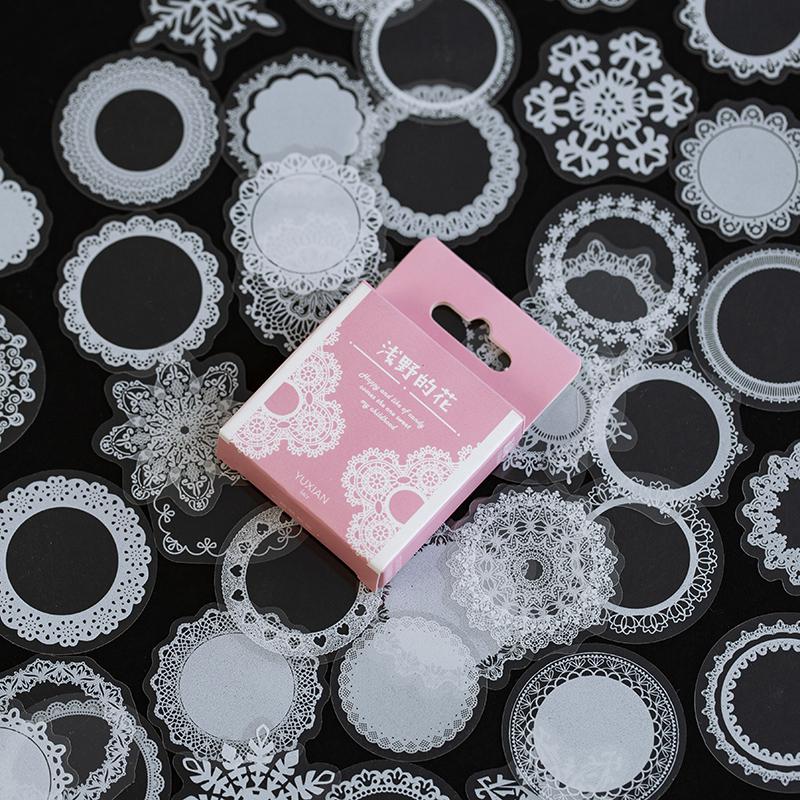 50 stks/partij Leuke Papier Briefpapier Sticker Set Bloemen Stickers Diy Decoratie Label Voor Scrapbooking Craft Verpakking: D