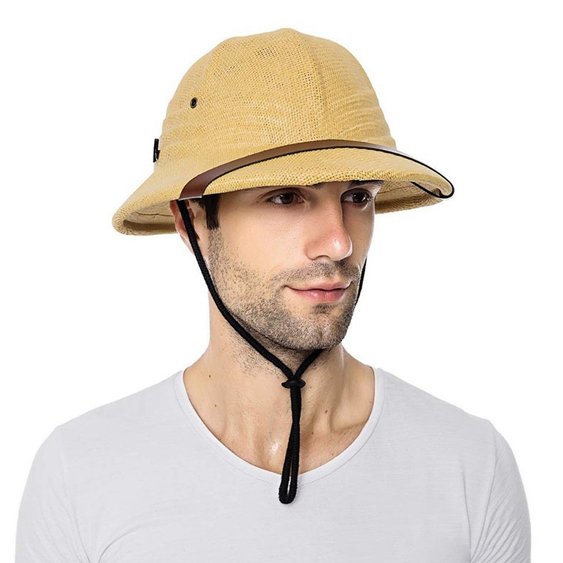 Vietnam War Army Hat Women Men British Explorer Straw Helmet Summer Boater Bucket Sun Hat Unisex Jungle Miners Cap