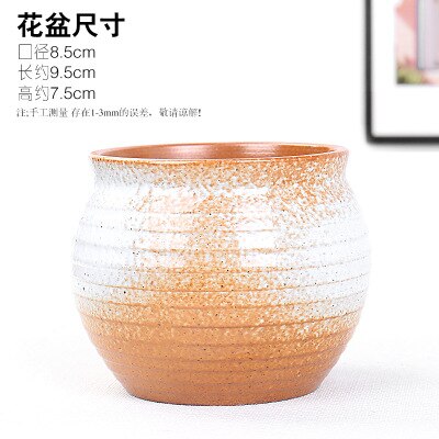 Ceramic Succulent Flower Pots Do Old Rust Stoneware Flower Pots Retro Breathable Perforated Kiln Variable Potted Plants: J