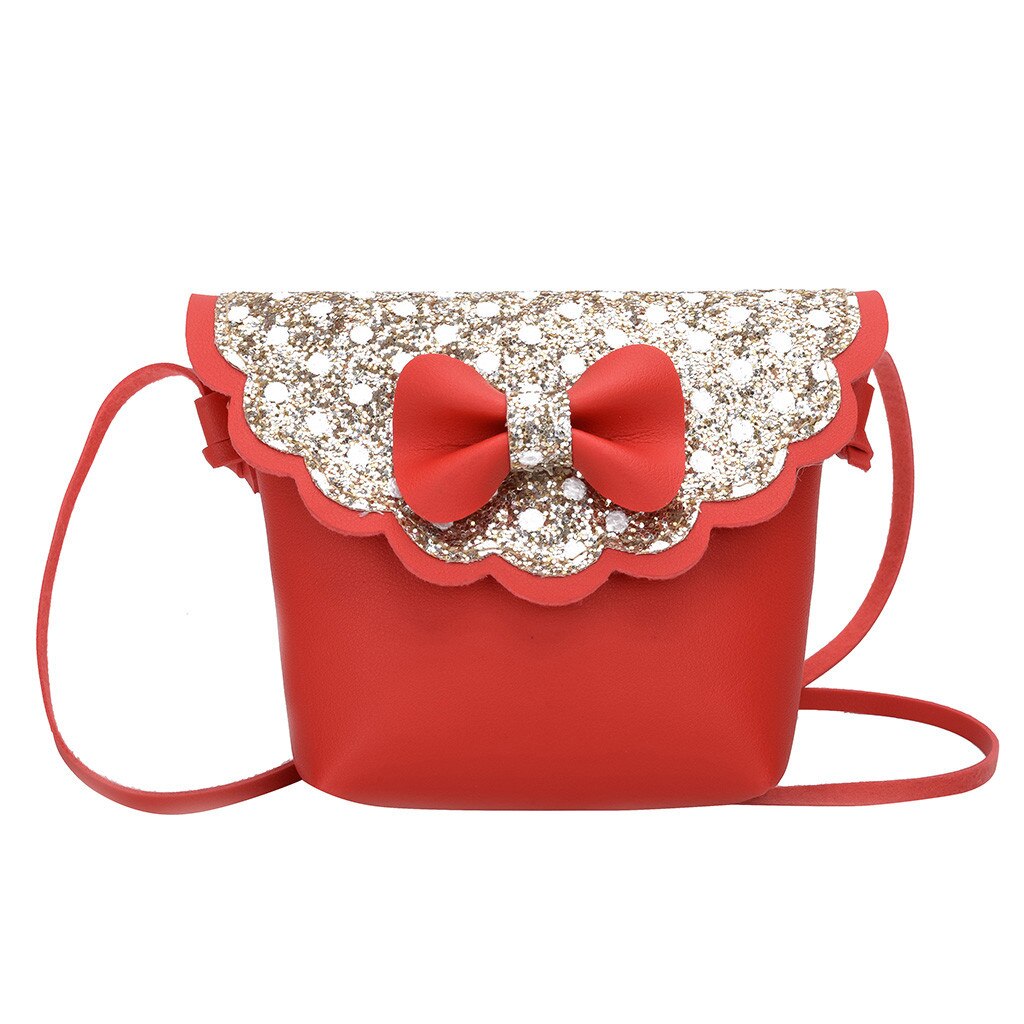 MOLAVE Handbags bags for Children Girls Bling Bowknot Personality Small packages Cross Body Bags 9507: Gold