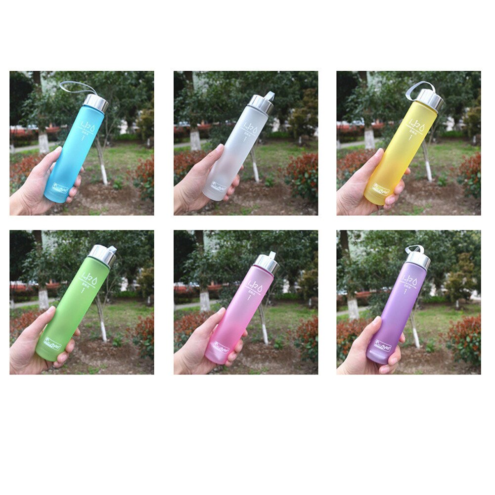 Frosted Plastic Straight Water Cup Students' Hands On Transparent Lovers Cup Colorful 8 Cup Water Stick Cup