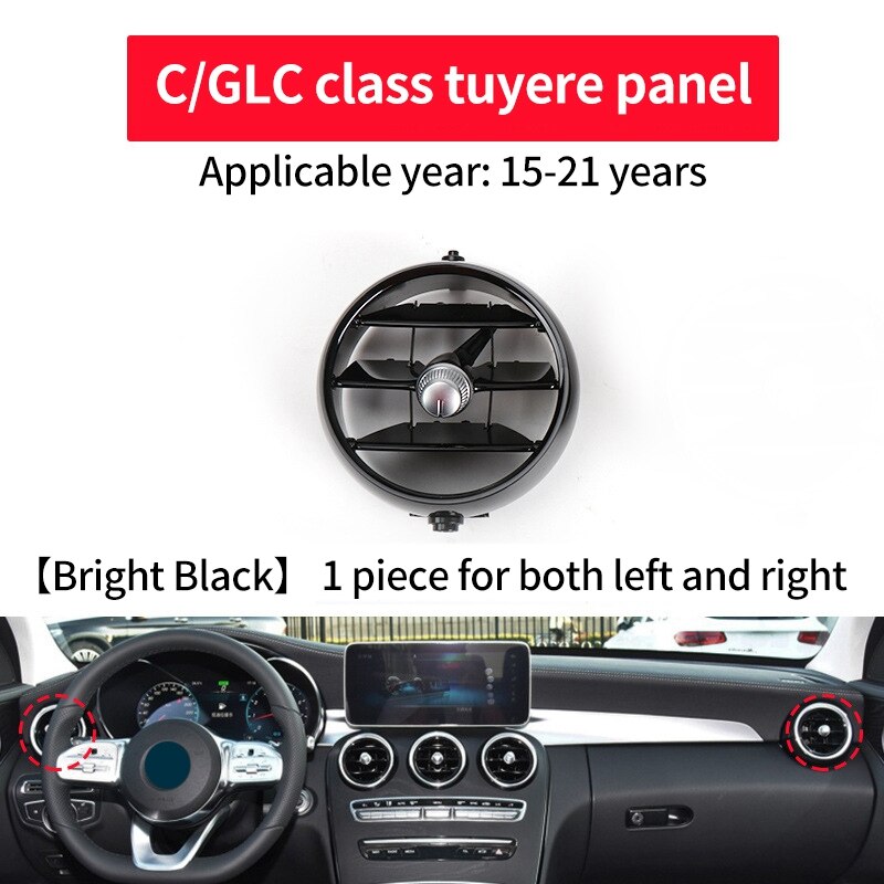 AC Vent Grille Panel Cover for Mercedes Benz W205 W253: black