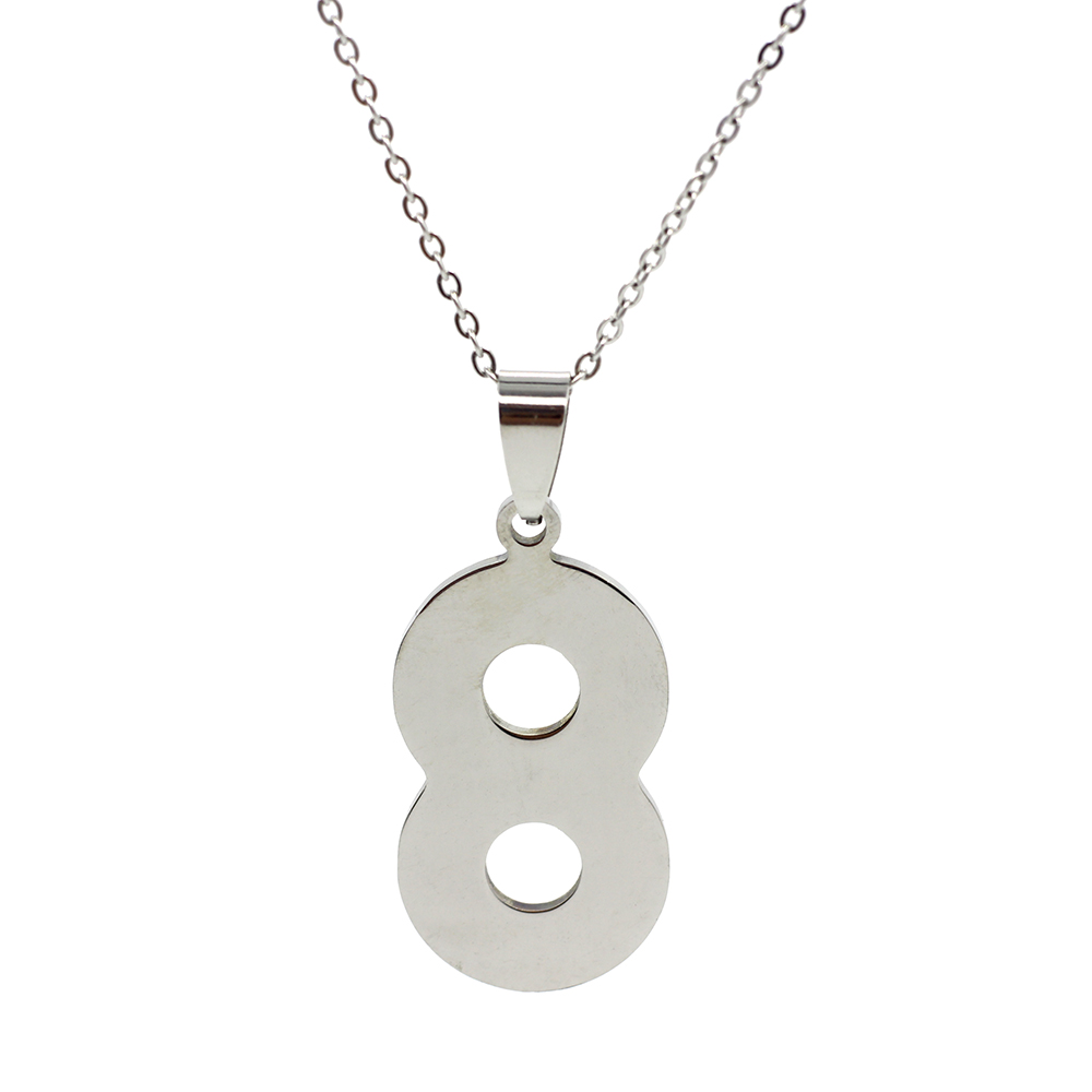 Collares con números para hombre y mujer, joyería personalizada de 0, 1, 2, 3, 4, 5, 6, 7, 8, 9, colgante, collar con números romanos, Punk: 8