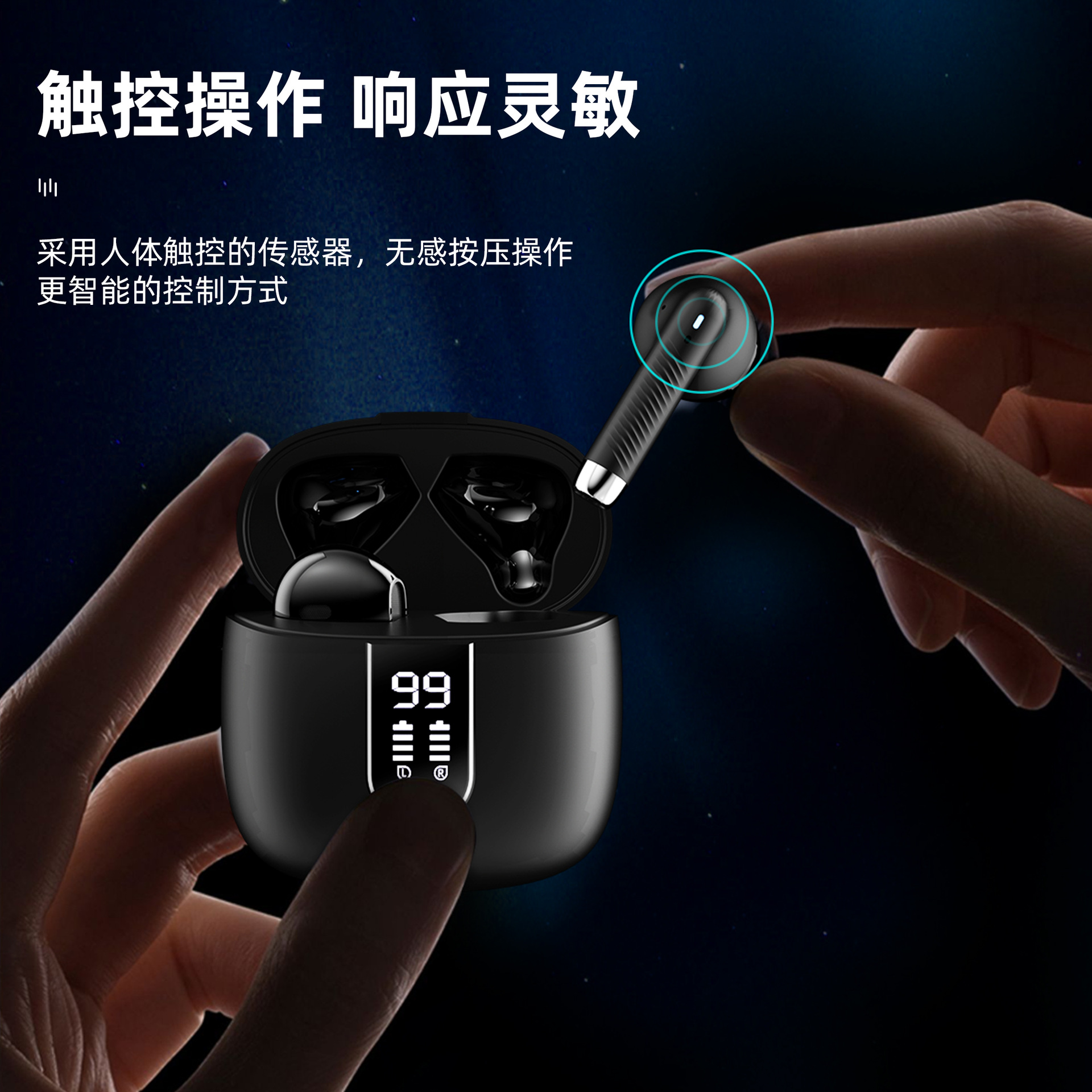 Auriculares inalámbricos verdaderos Bluetooth con pantalla digital de alta definición Auriculares internos TWS Bluetooth 5.4