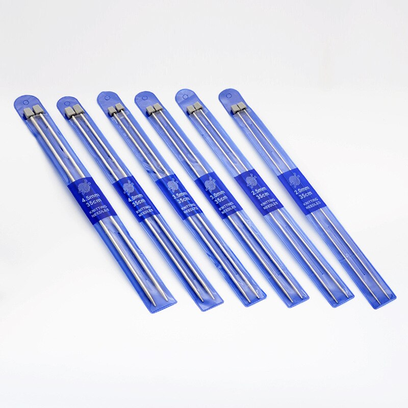 1Pair 35CM Multi Purpose Crochet Hook DIY Sewing Tools Stainless Steel Silver Sweater Weaving Needle Knitting Needles