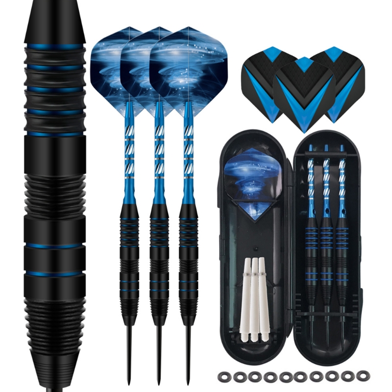 Steel Tip Darts, 22 Grams Metal Dart Set Premium Aluminum Shaft,Flight Protector Dart Board Kit Accessories