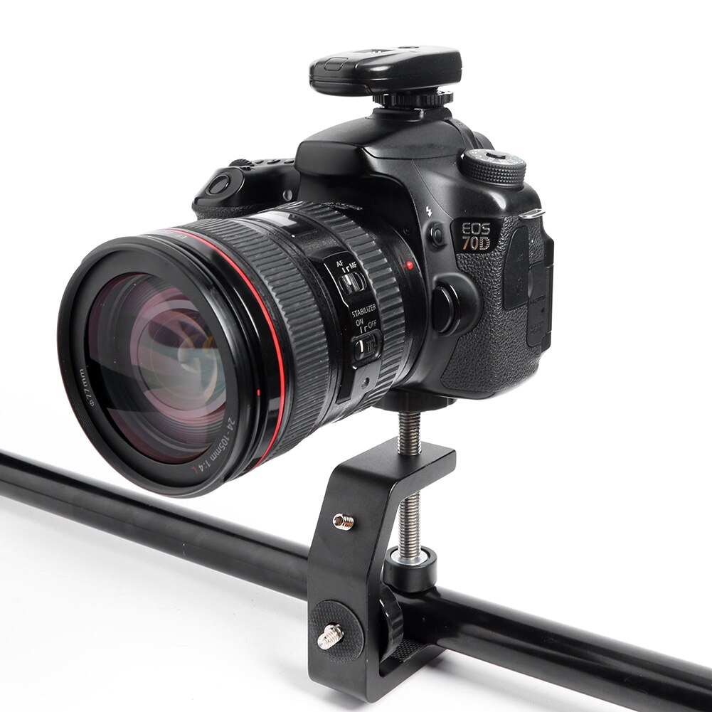 Cylindrical C-type Aluminum Alloy Q-shaped Desk Clamp Bracket Photography Studio Camera LED Flash Light Fixed Holder Black