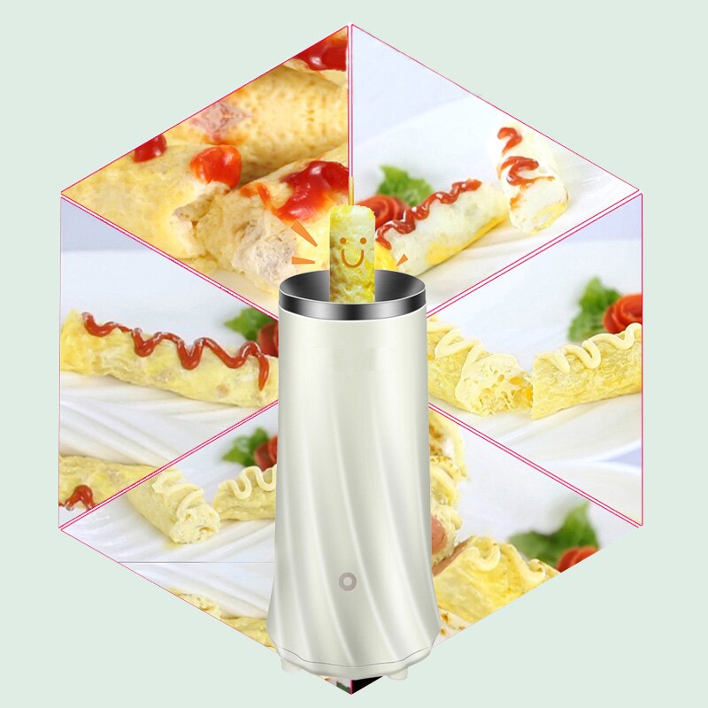 VOGVIGO-Mini máquina eléctrica multifunción para hacer huevos, tortilla, para desayuno, Caldera de huevo, cocina, Enfriador de huevos, enchufe europeo: EU White