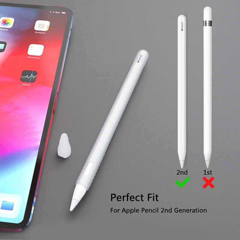 Mykt silikonetui epleblyant 2 etui veske til ipad nettbrett ta på penn pekepenn beskyttende dekselholder
