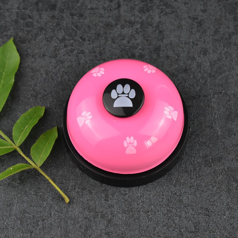 Funny Pet Training Bel Hond Speelgoed Leuke Footprint Ring Kleine Puppy Training Call Bell Diner Trainer Bell: Rose Red