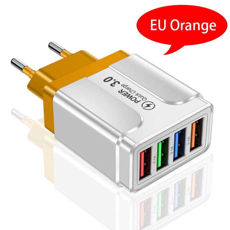EU European KR Plug Adapter Japan China US To EU Travel Power Adapter Electric Plug Converter Charger Socket AC Outlet: orange EU