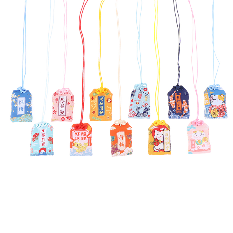 Preghiera giapponese Omamori pregare fortuna bellezza Salute sicurezza fortunato incantesimi borsa di ricchezza guardia portachiavi con ciondolo talismano per coppie