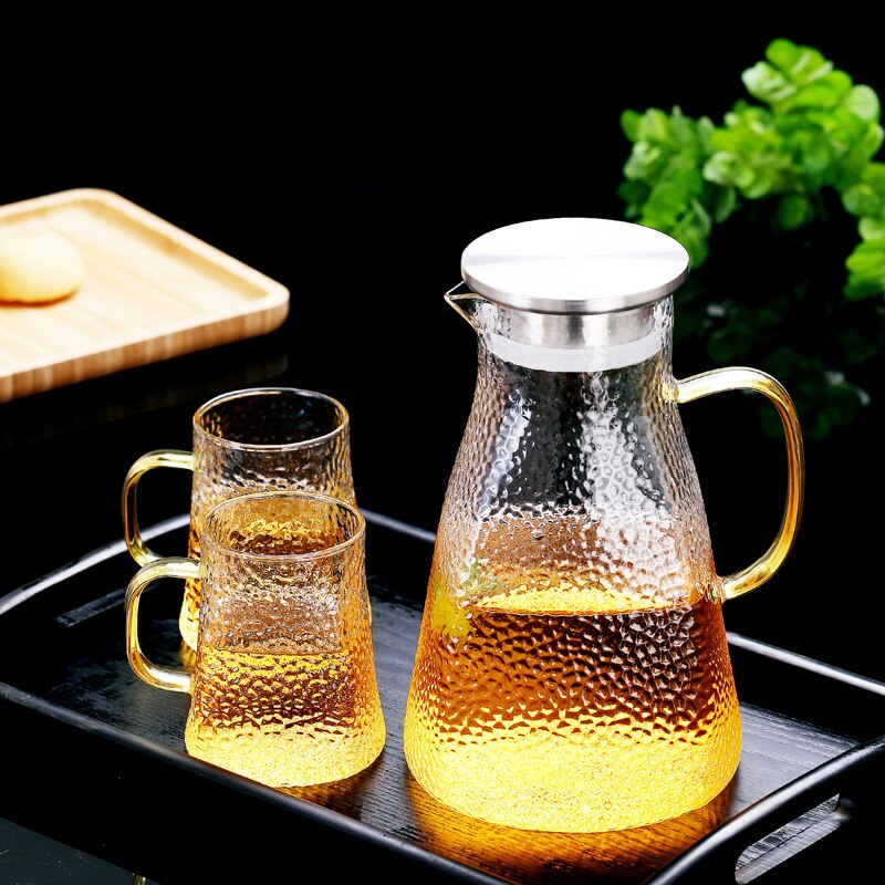 Household Cold Water Pot Heat-Resistant Kerman Fire Cooking Glass Kettle Explosion-Proof Jug Hanging  Cold Boiled Water Large-Vo