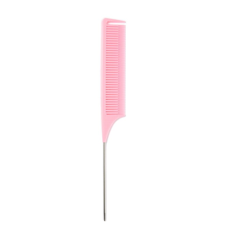 5 Farben Optional Plastik Haar Farbstoff Kamm Heimat Salon Weberei hervorheben Folierung Haar Kamm Bürste lockig Haar Bürste: Rosa