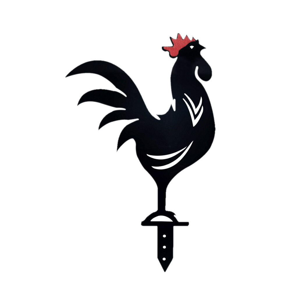 Garden Stake Chicken Shape Acrylic Yard Art Stake Waterproof Hollow Decoration Prop