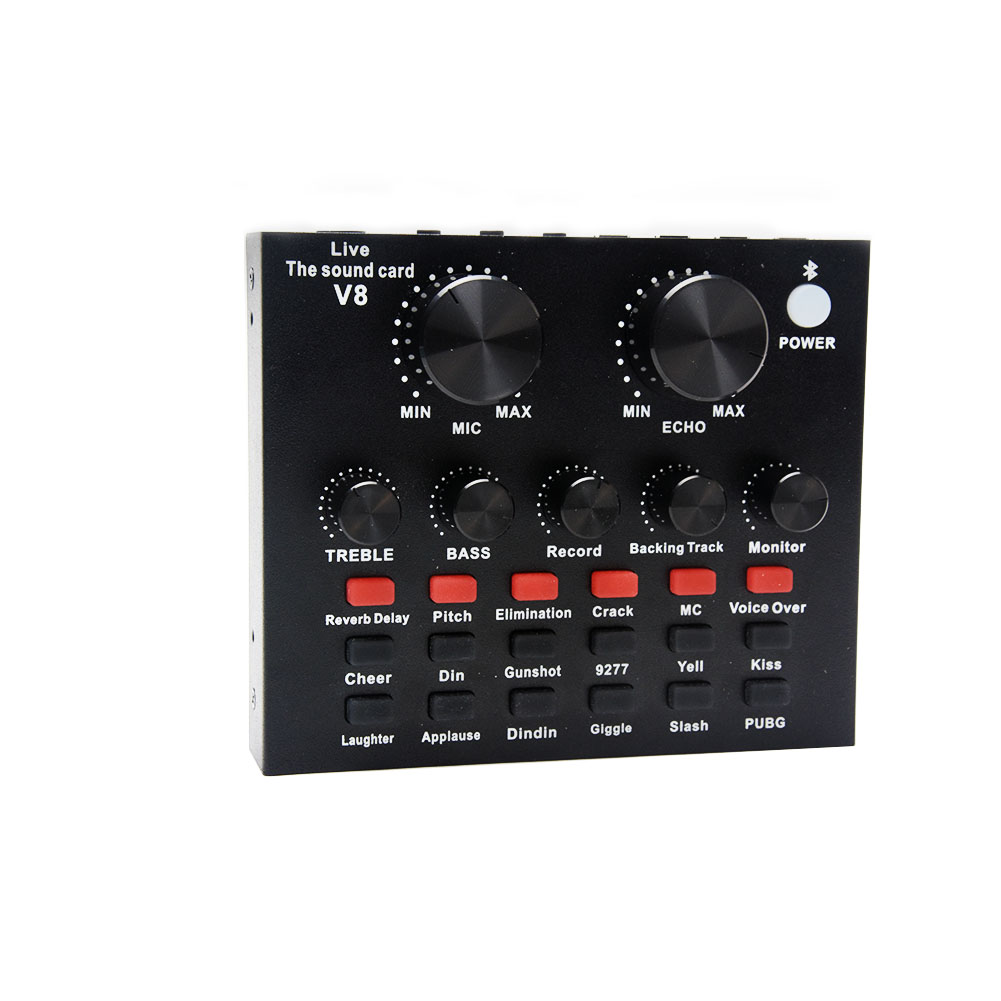 V8 computers singing home karaoke external usb live broadcast sound card recording ktv headset microphone audio pc voice chat