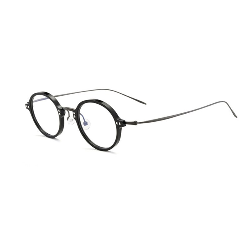 Montura de gafas de titanio redondas para hombre y mujer, lentes graduadas ópticas de japonés, gafas ultraligeras para Miopía