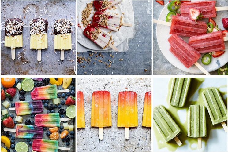 1 Set 4 Cells Popsicles Mold Plastic Frozen Ice Cream Mold Popsicle Maker Lolly Mould Tray Pan Maker Tool Summer DYI Supplies