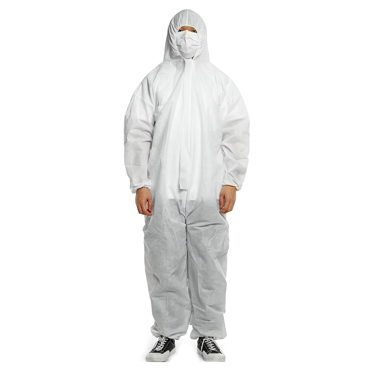 Waterproof One Time Disposable PP Oil-Resistant Protective Coverall for Spary Painting Decorating Clothes Overall Suit Workwear: White 150g
