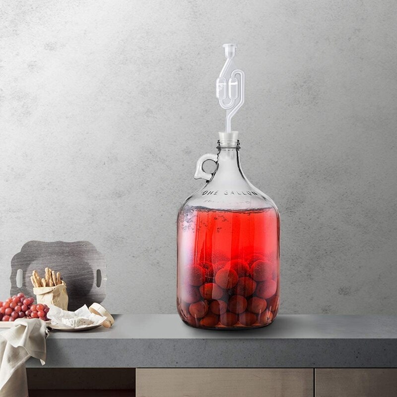 6 S-Vorm Uitlaat Seal Met Rubberen Stop Twin Luchtsluis Voor Wijn Maken, bier Brouwen Glas Carboy Vergister