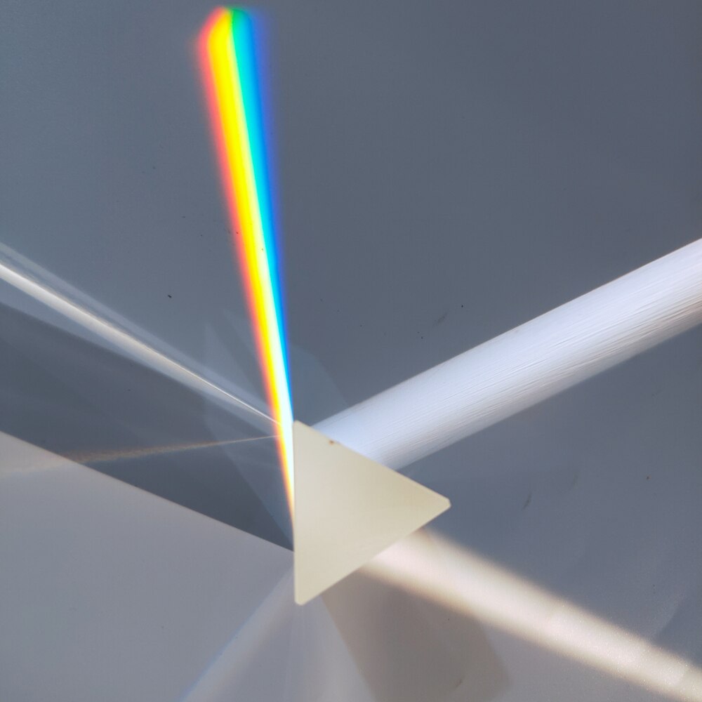 30 x 30 x 60mm trekantet prisme  bk7 optiske prismer glassfysikkundervisning refrakt brytning av lysspektrum regnbue barn studenter