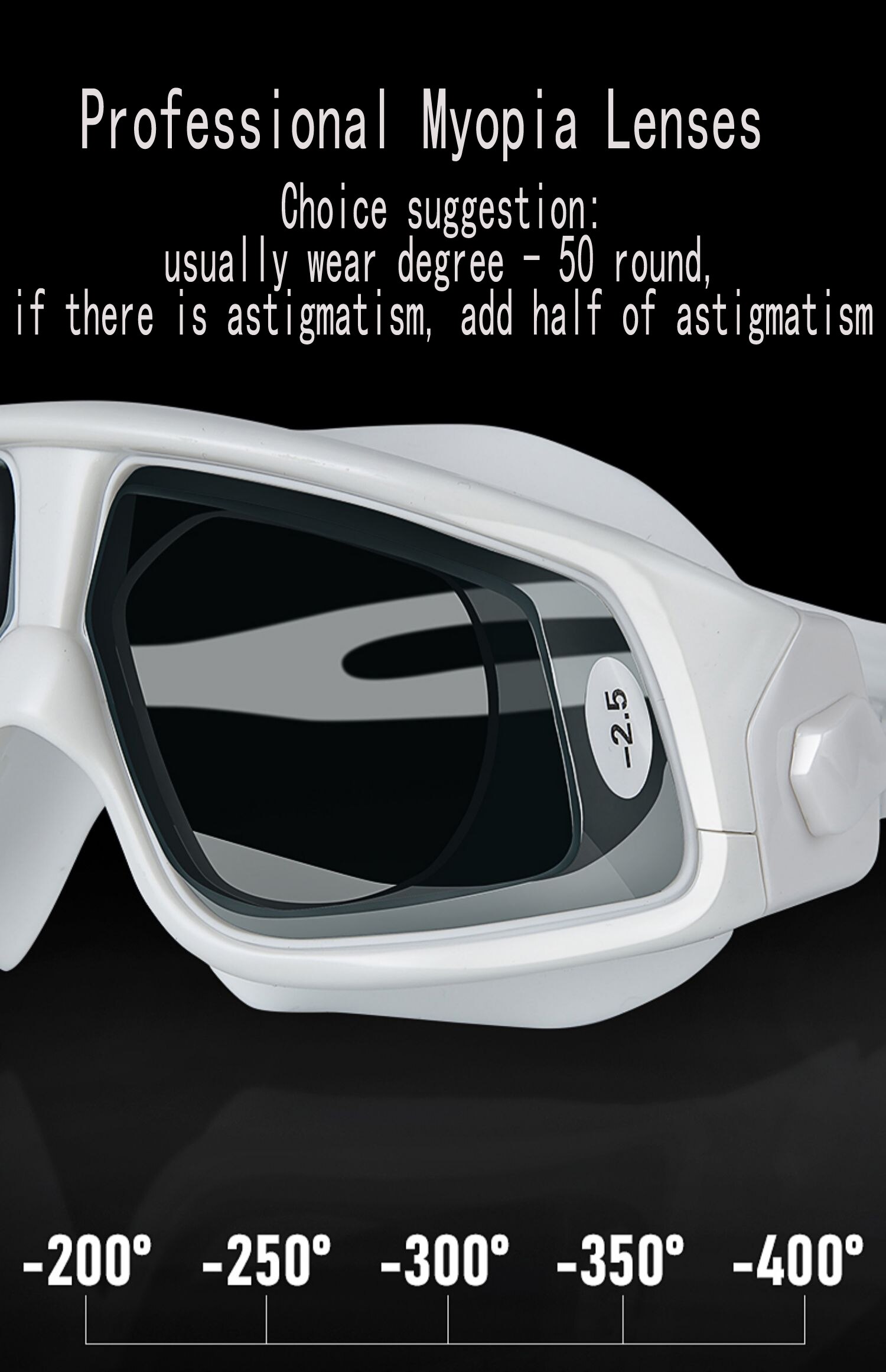 Gafas de natación Tyrier, gafas de natación deportivas profesionales con protección UV y revestimiento impermeable ajustable