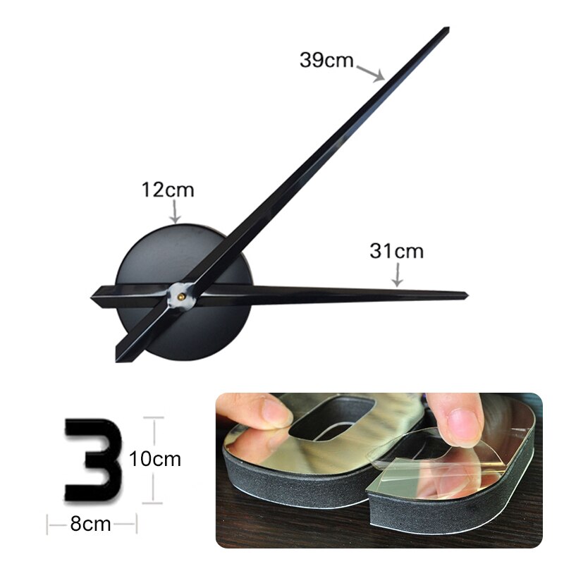 Reloj de pared gigante para decoración de sala de música, pulsera de gran tamaño con gran variedad de música, bricolaje,