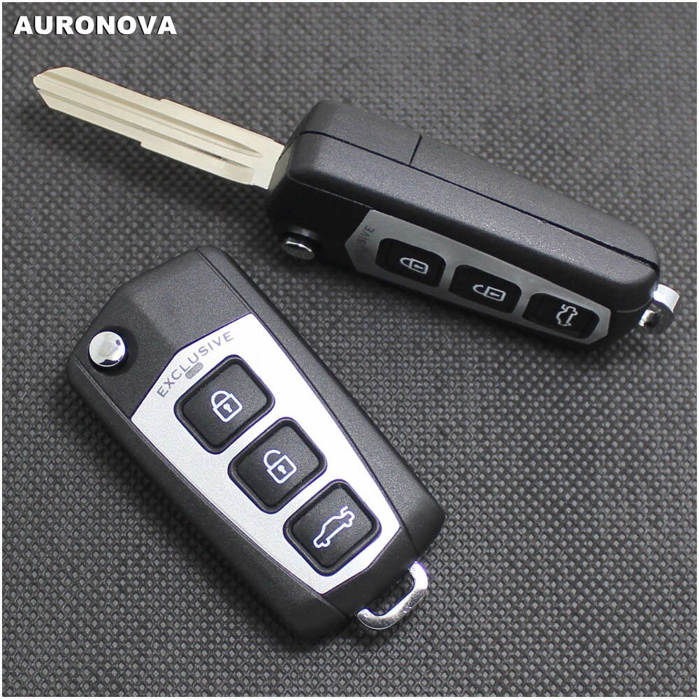AURONOVA-funda para mando a distancia del coche, carcasa de llave abatible plegable modificada para KIA Cerato Forte Sportage, 3 + 1 botones