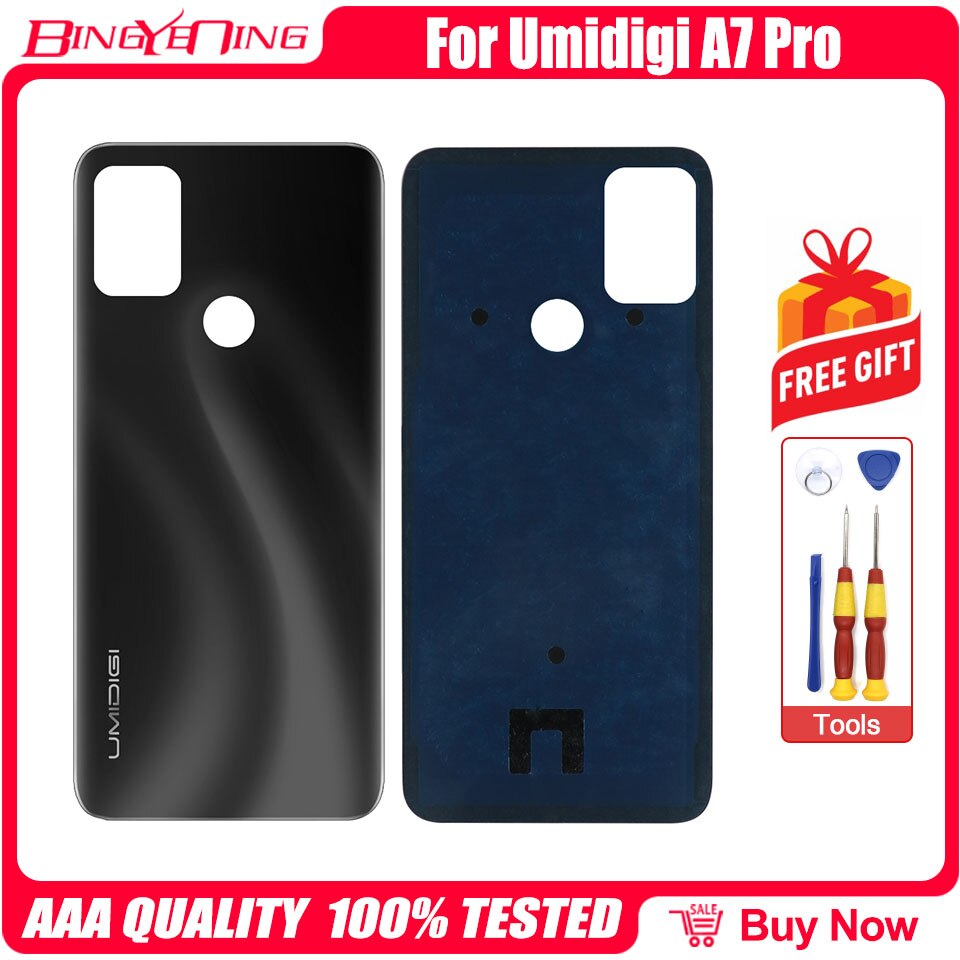 BingYeNing For A5 Pro A7 Pro A9 Pro Battery Cover Back Housing For Umidigi S5 Pro Bison Battery Cover: A7 Pro Black