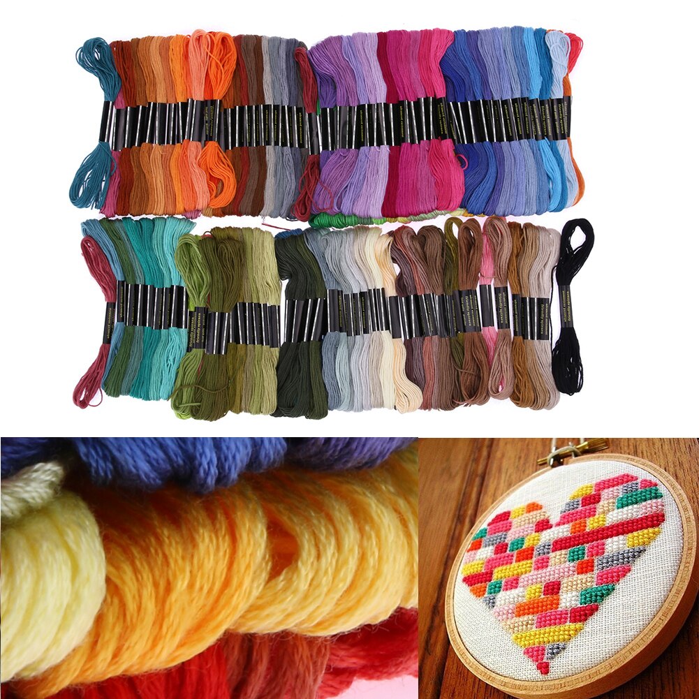 Embroidery Thread Multiple Colors Embroidery Floss Cross Stitch Kit Premium Embroidery DIY Threads Crafts Cotton Sewing Skein