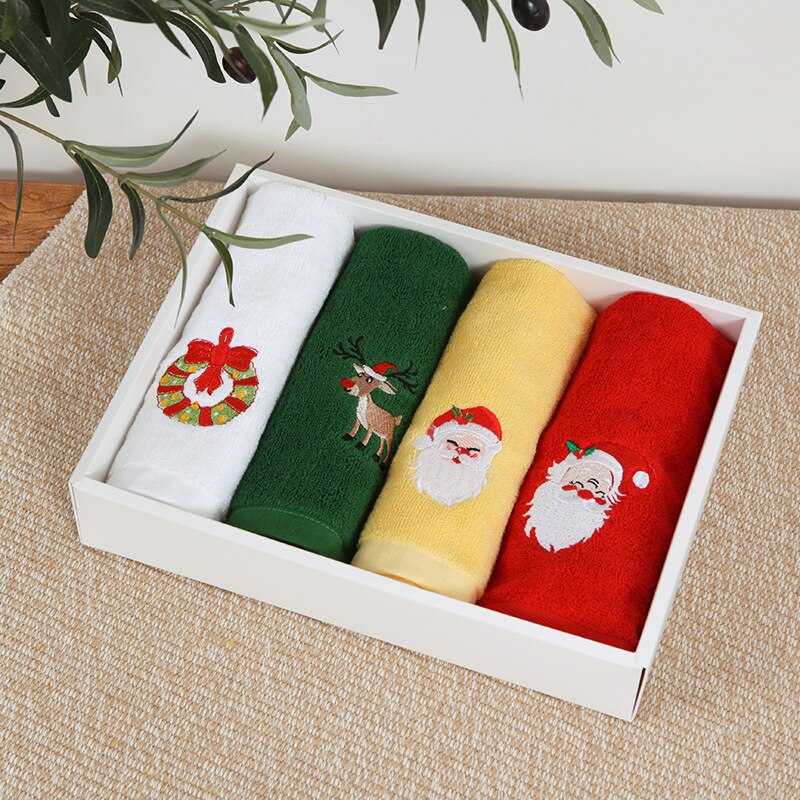 Cotton Christmas Towel, Santa Claus Set Face Towel