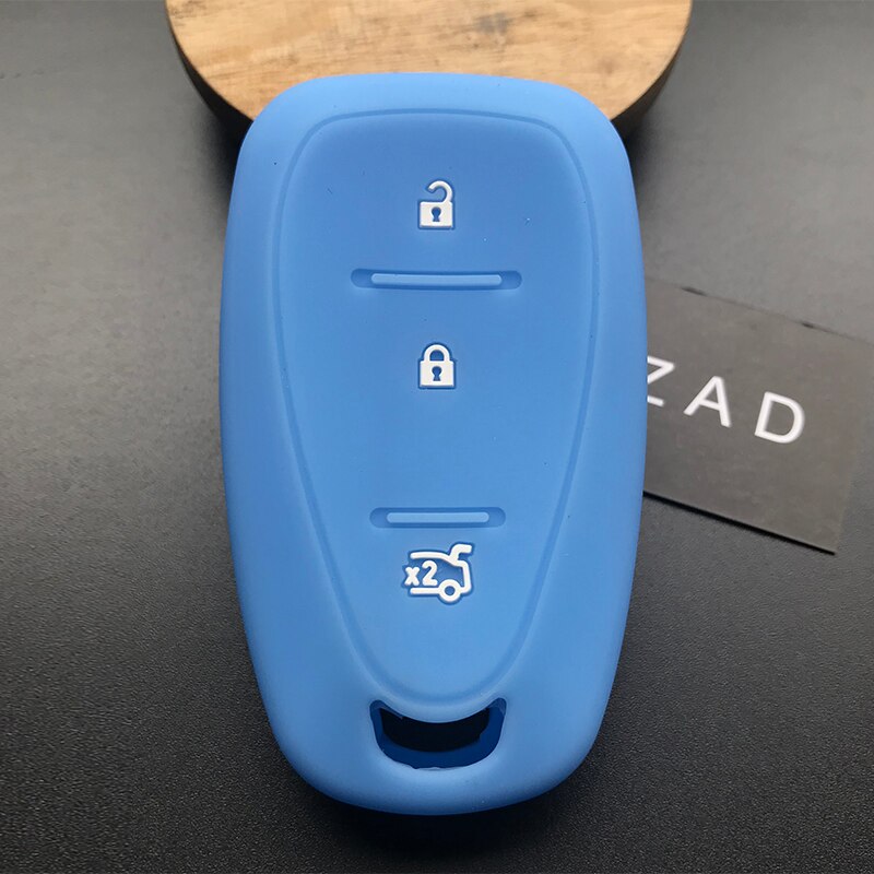 ZAD-funda de silicona para llave de coche, Carcasa protectora para mando a distancia sin llave, para Chevrolet Cruze Spark Onix Volt Aveo Sonic, 3 botones