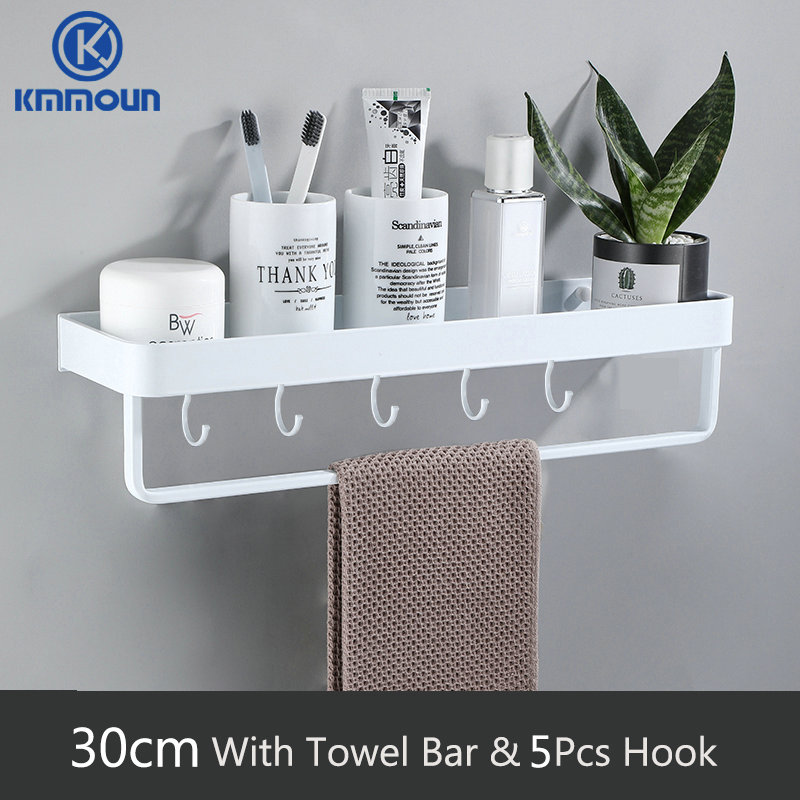 Zwart/Wit Badkamer Plank Shampoo Houder Keuken Opbergrek Badkamer Hardware Ruimte Aluminium Douche Accessoire: Donker Kaki