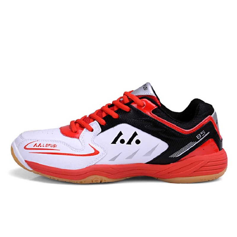 Unisex Training Table Tennis Shoes Men Anti-Slippery Sneakers Women Breathable Tennis Shoes Handball Shoes: Red / 5.5