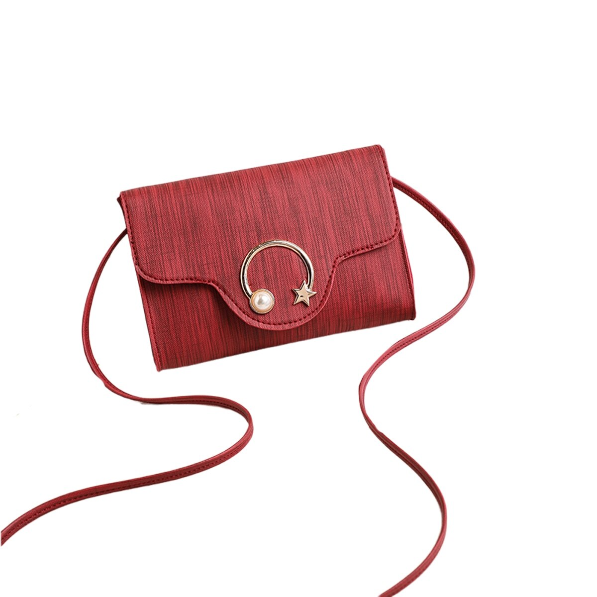 Trend damer enfärgad liten fyrkantig väska koreansk personlighet metall måne och stjärna dekorerade cross-body handväskor: 8