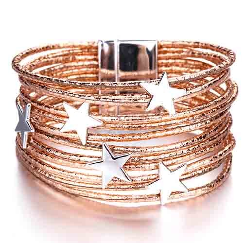 Flashbuy Star Leather Bracelet for Women Simple Multi-layer Magnetic Charms Bangles Party Jewelry: 5