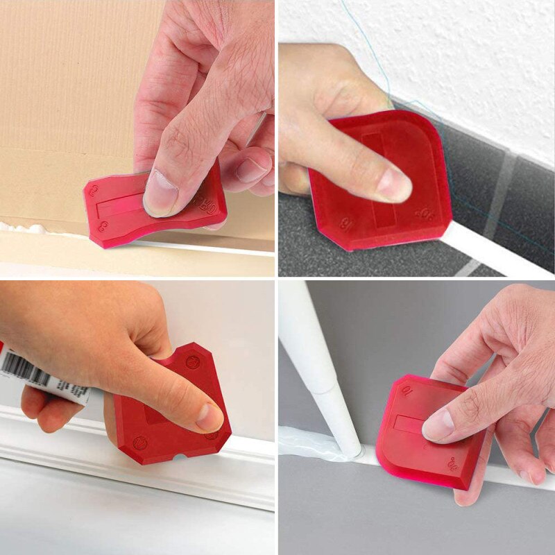 Ensemble d'outils pour le calfeutrage 3 en 1 finition d'étanchéité Silicone, outil fait main grattoir à coulis ensemble de raclette